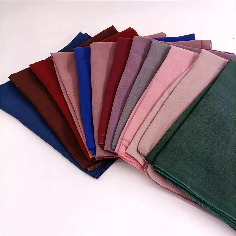 High Quality Cotton Voile Women Plain Color Cheap Scarf