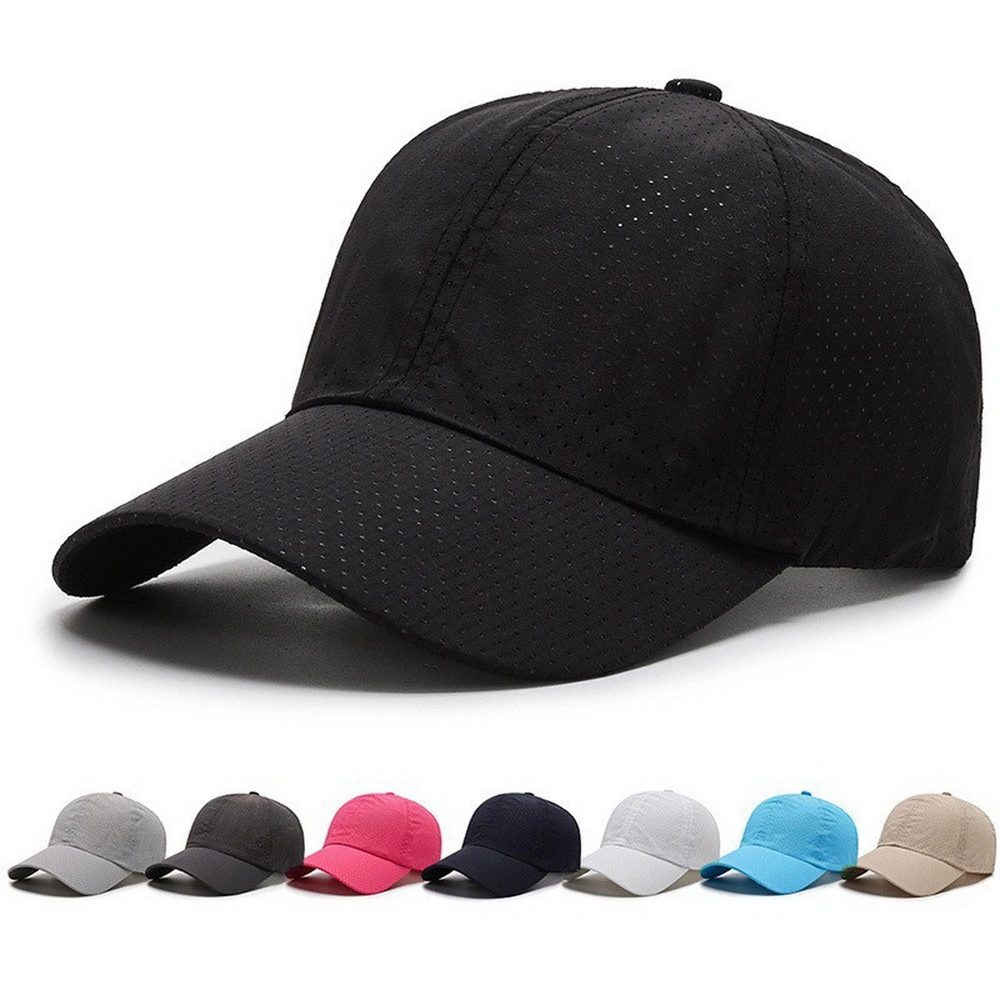 Custom Print Logo Women Blank Plain Polyester Dry Fit Lightweight Perforated Sports Running Caps Baseball Caps
