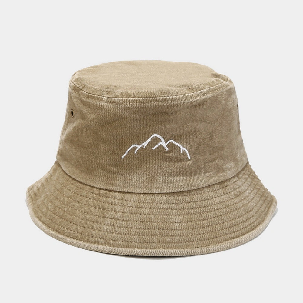 OEM Custom Women Outdoor Wide Brim Beach Washed Cotton All Over Printing String Distressed Bucket Cap Hat