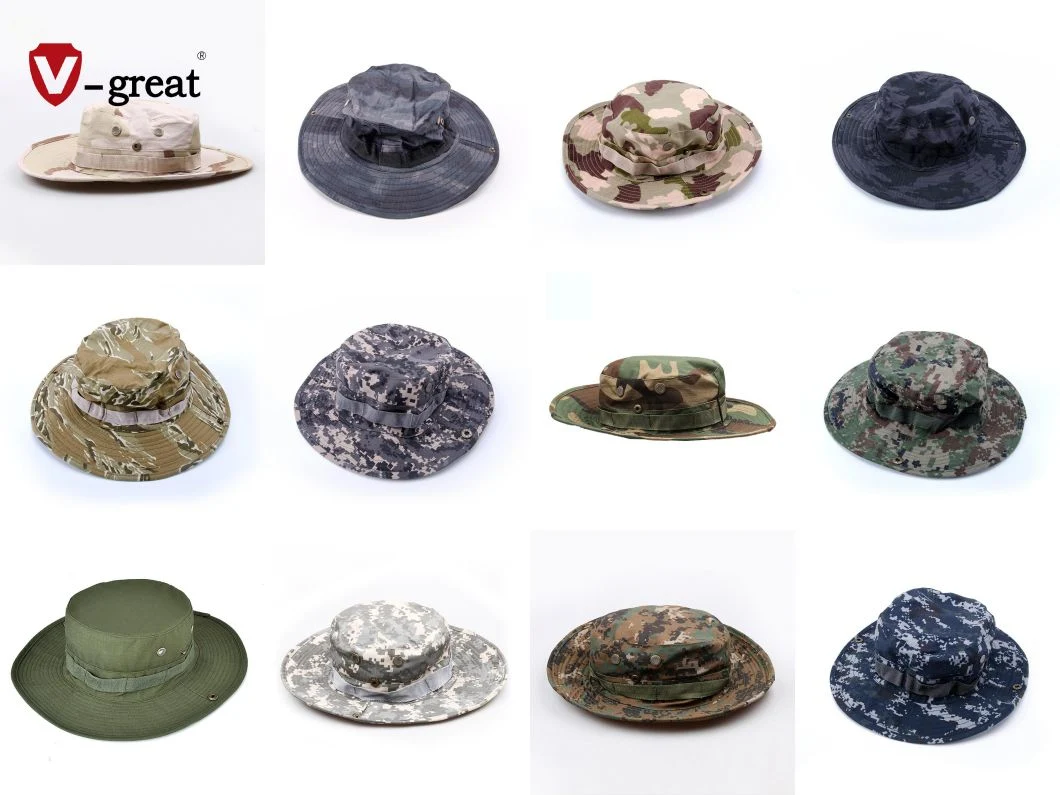 Custom Camo Outdoor Hunting Army Tactical Military Boonie Bucket Hat for Men