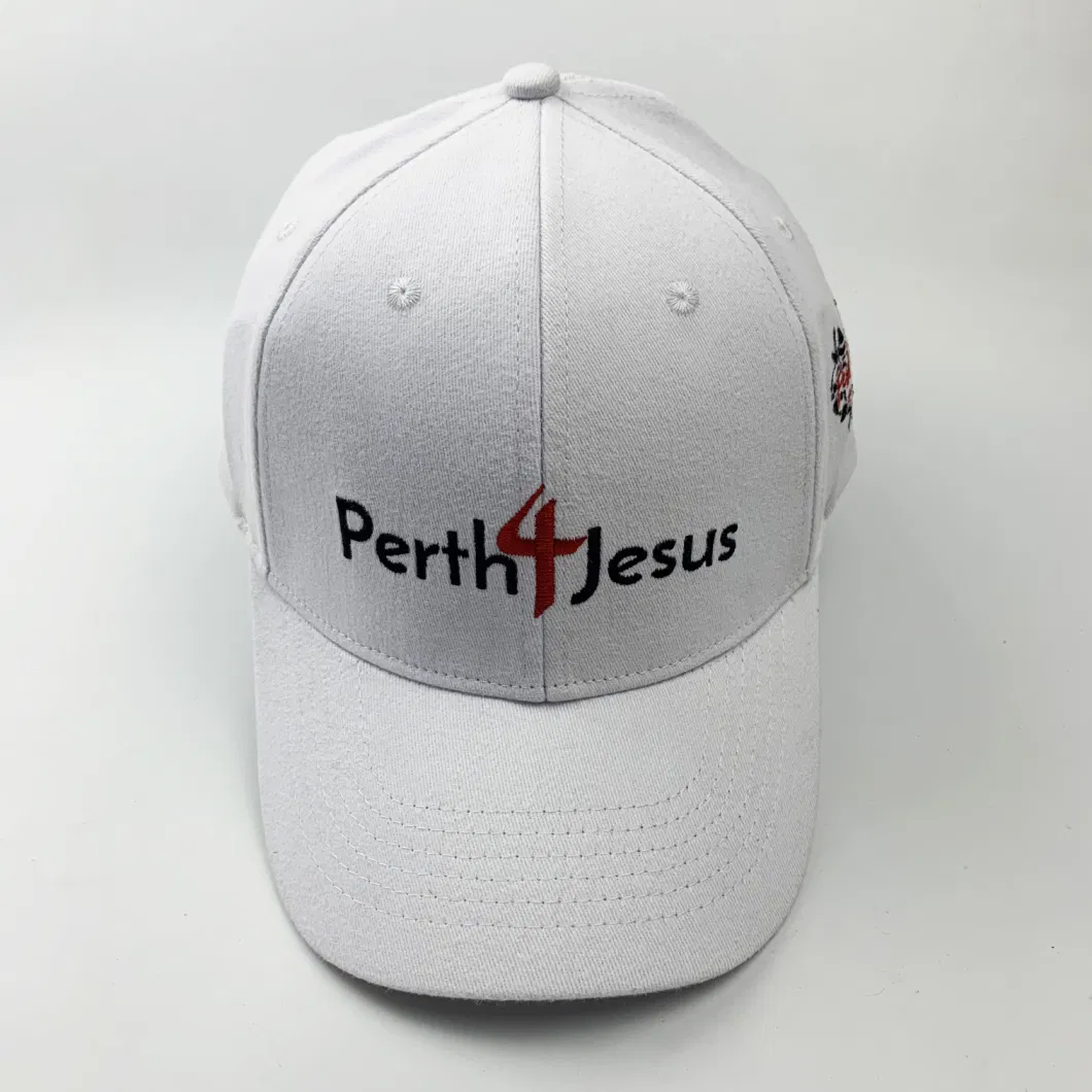 Custom Logo Embroidery White Elastic Back Casual Sports Private Baseball Cap