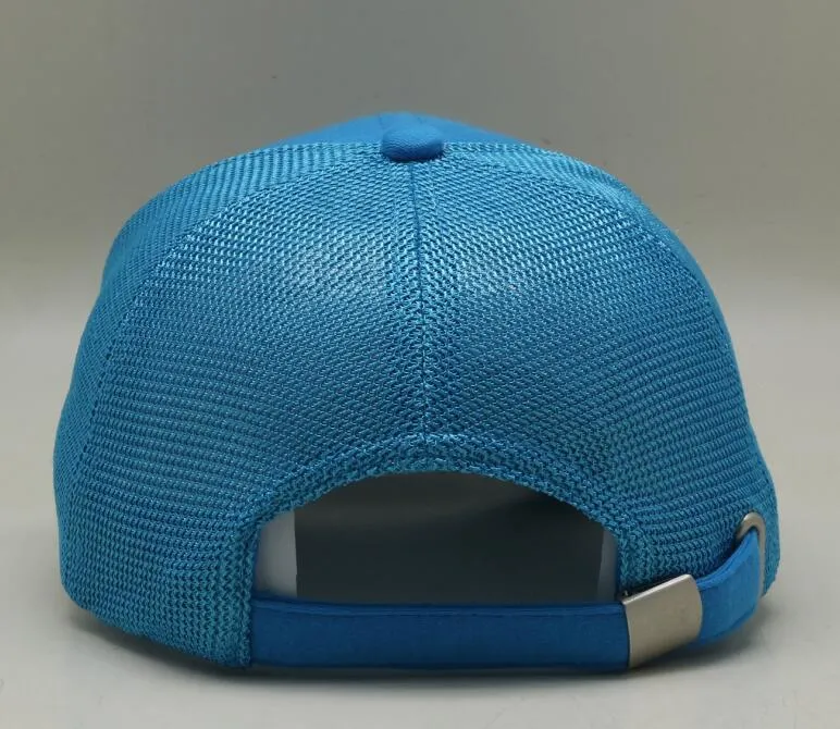 CVC Cotton Blue Baseball Cap with Elastic Rope Mesh