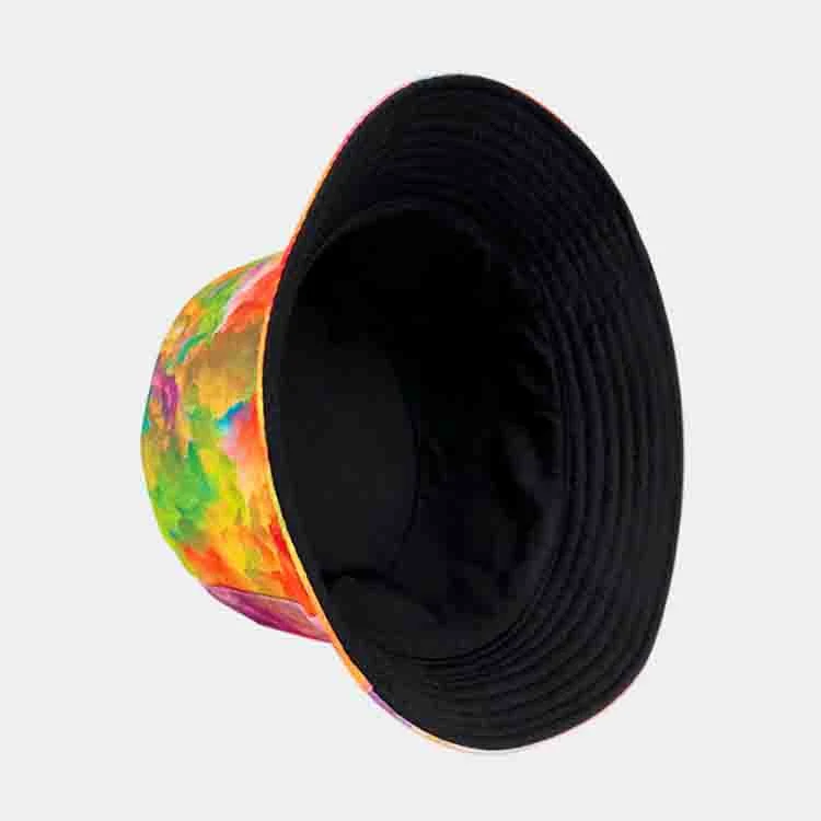 Custom Logo Unisex Fisherman Caps Wholesale Tie Dye Reversible Bucket Hat