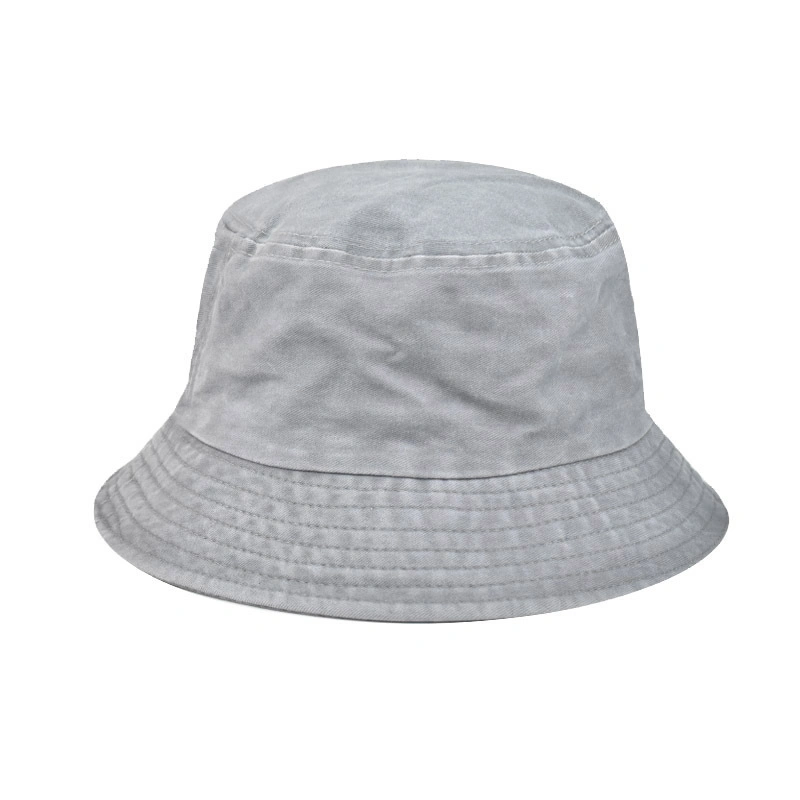 Wholesale Plain Unisex Folding Vintage Nylon Fisherman Custom Washed Denim Bucket Hats