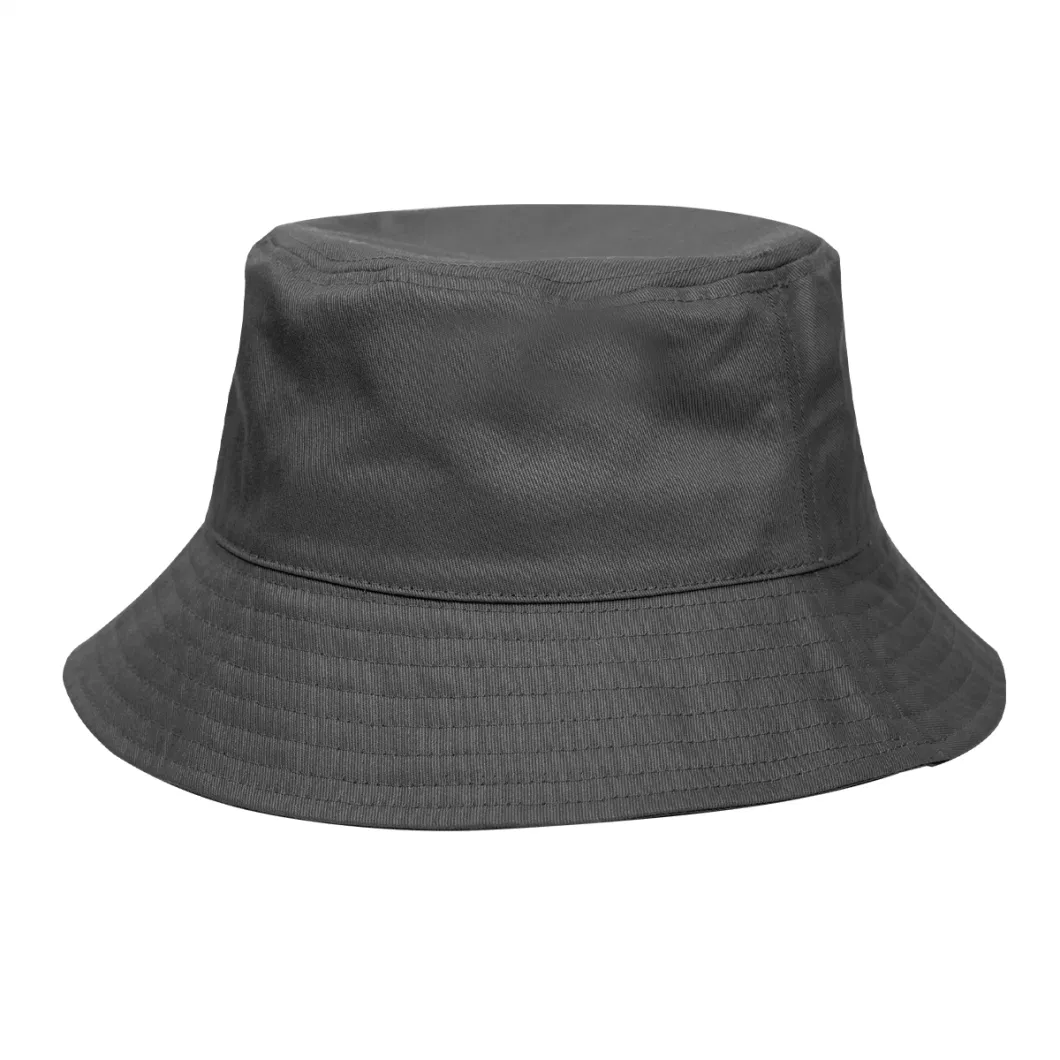 Summer Cheap Wholesale Blank Cotton Men 3D Puff Stitched Embroidered Plain Print Custom Logo Bucket Hat for Women