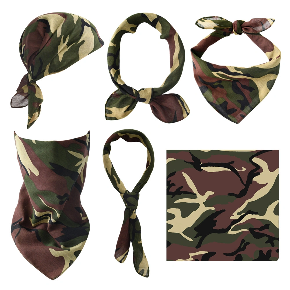 100% Cotton Camouflage Head Wrap Wristband Kerchief Bandanas of Camo Pattern 23G