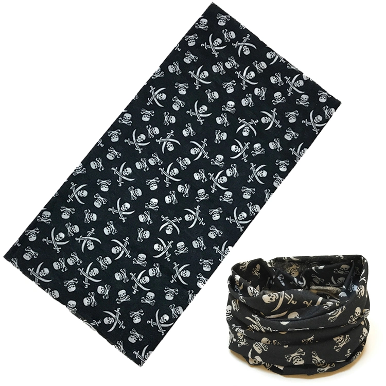 100% Polyester Head Elastic Children Multi Skull Print Wholesale Scarf