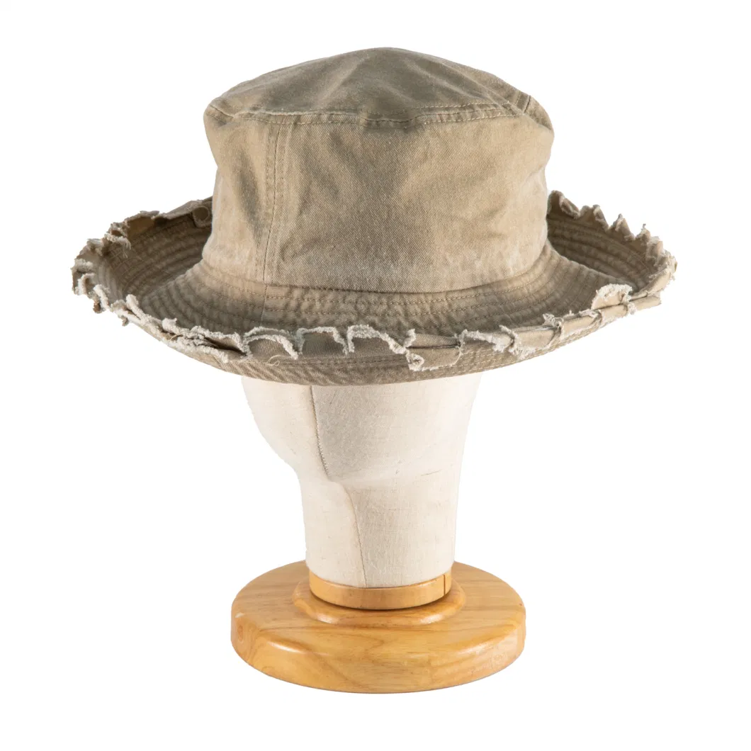 Wholesale Cotton Coating Washed Bucket Hat Plain Fishing Hat