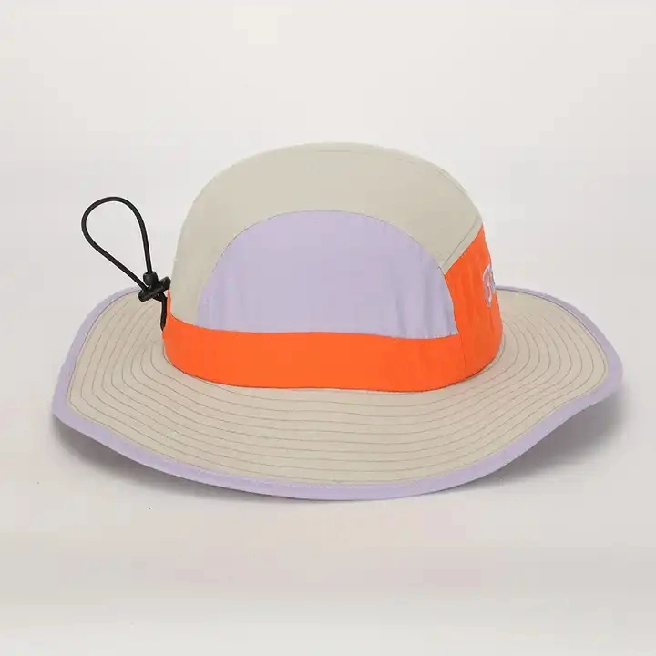 Custom Logo Men Women High Quality Quick Dry Polyester Waterproof Safari Beach Cap, Fisherman Wide Brim String Bucket Hat