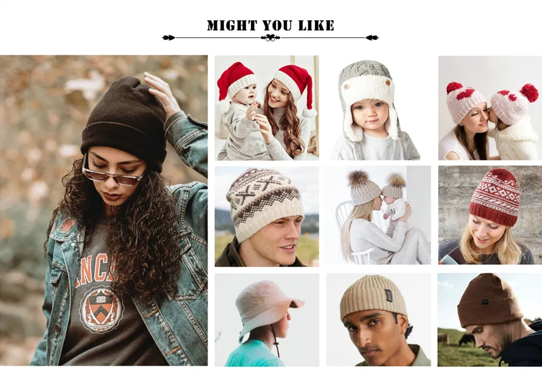Winter Women Child Sports Fisherman Skully Jacquard Knitted Unisex Custom Embroidered Logo Beanies Hats