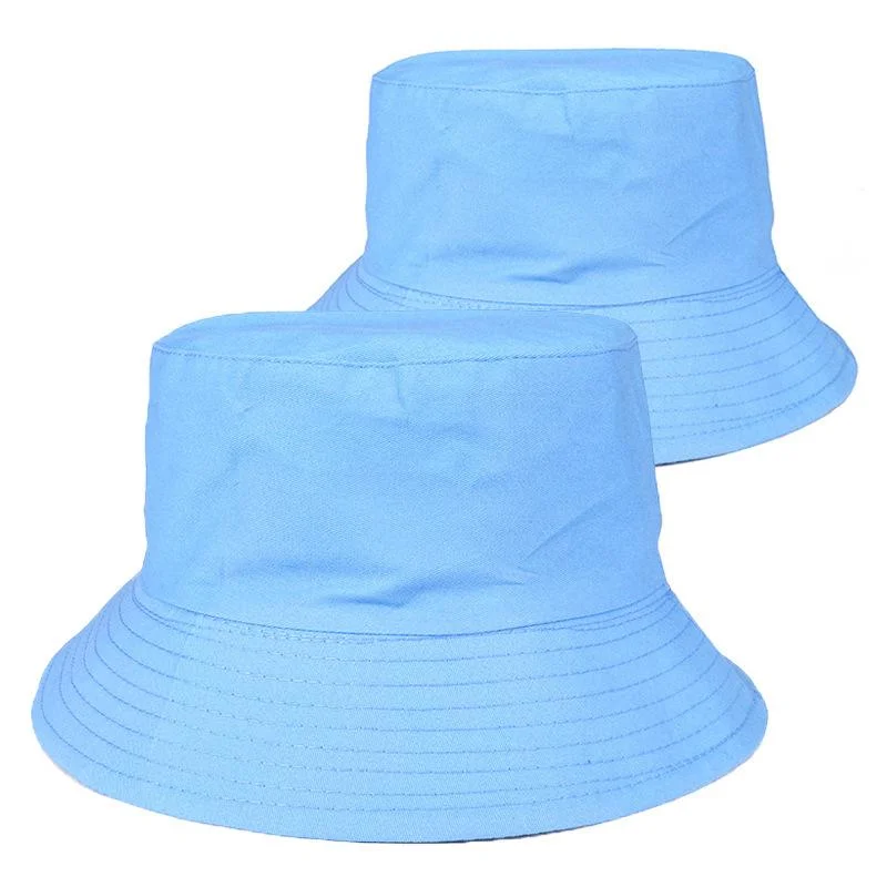 Fisherman Solid Color Kids Adult Summer Sun Caps Logo Customized Bucket Hats