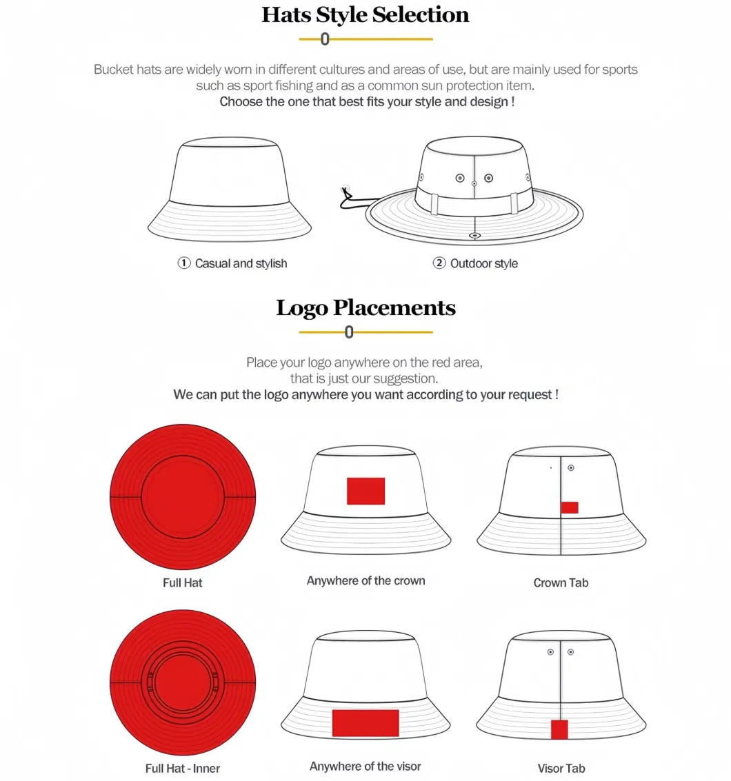 Wholesale Cheap Custom Designer Printed Logo Laser Cut Bucket Hat with String, Bulk Men Fisherman Wide Brim White Safari Cap