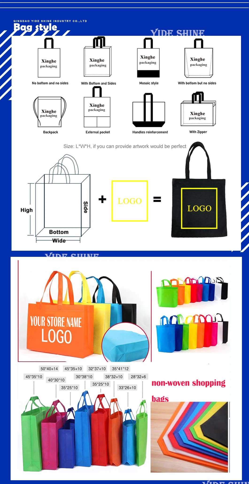 Wholesale Non Woven Shopping Bag Tote Bag Grocery Bag