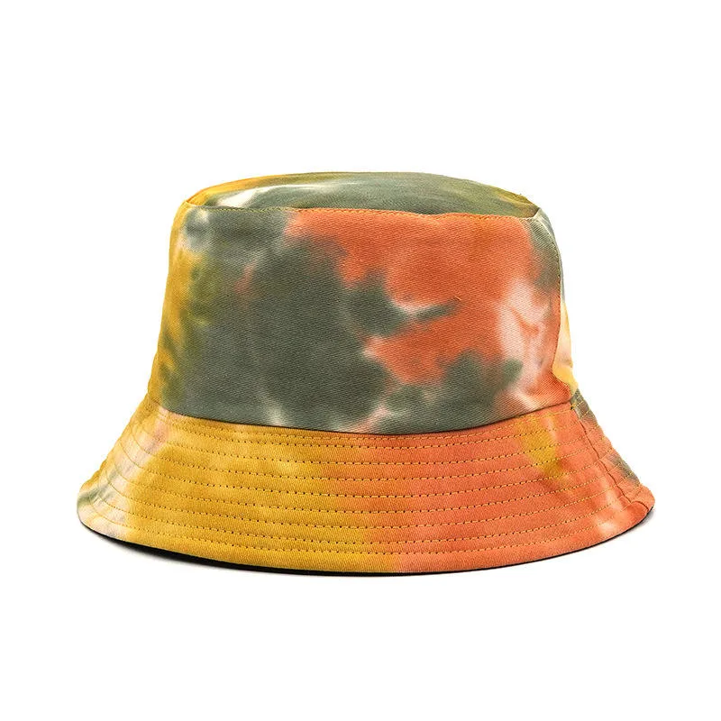 Tie Dye Bucket Hat Men Women Cotton Fisherman Hat Sun Protection for Summer Outdoor Traveling Hat