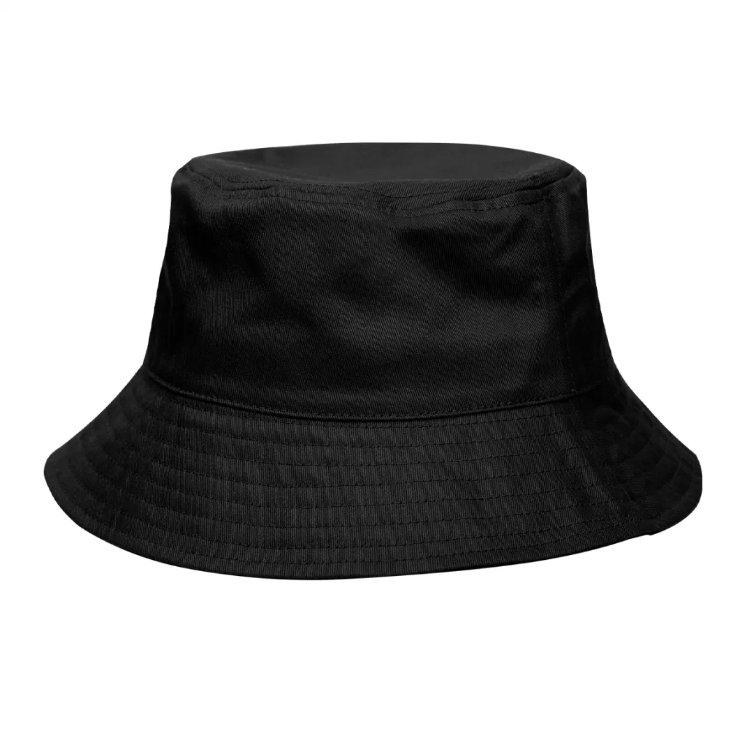 Summer Cheap Wholesale Blank Cotton Men 3D Puff Stitched Embroidered Plain Print Custom Logo Bucket Hat for Women