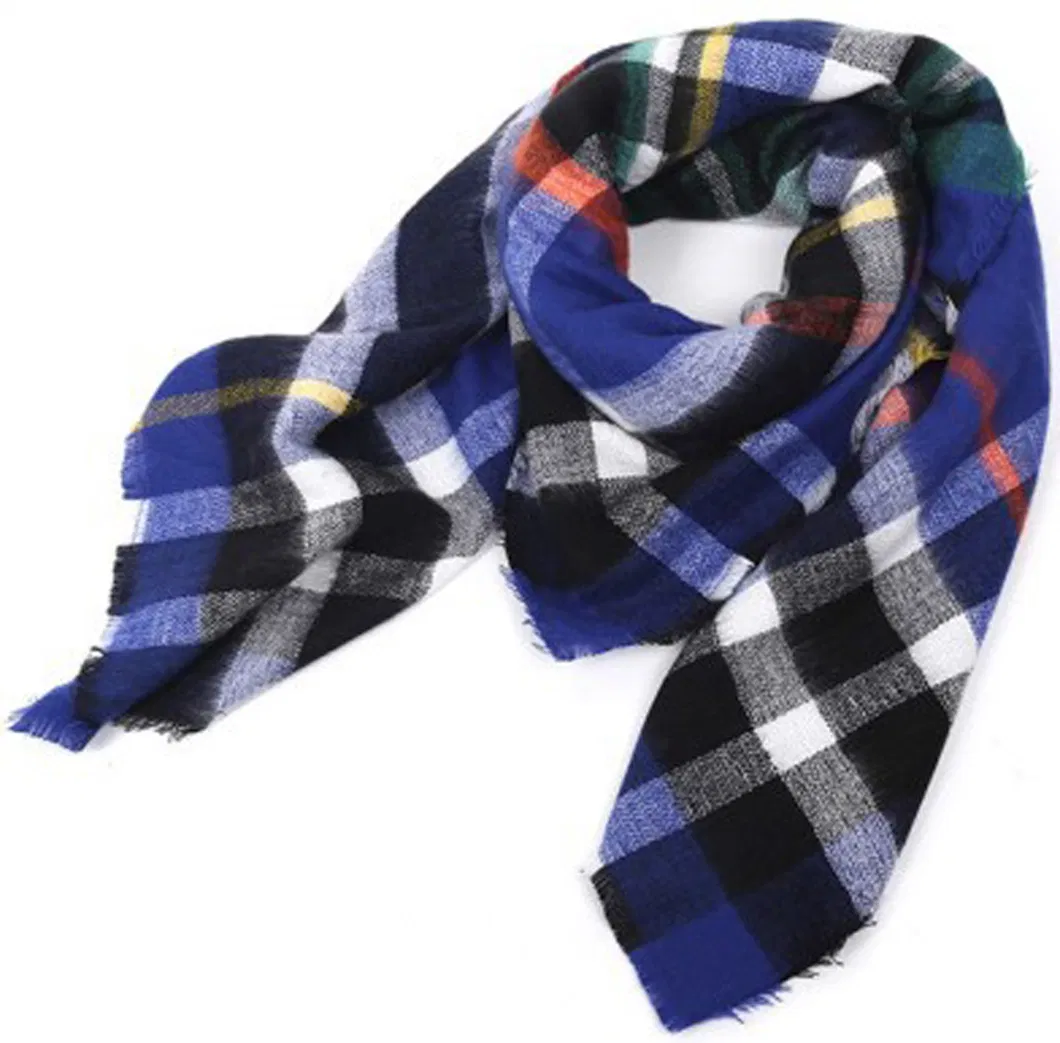 Women&prime;s Fall Winter Scarf Classic Tassel Plaid Scarf Warm Soft Chunky Large Blanket Wrap Shawl Scarves