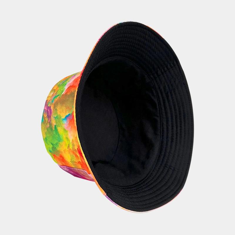 OEM ODM Printed Tie-Dye Fisherman&prime;s Cross Border Outdoor Sun-Protection Reversible Bucket Hat