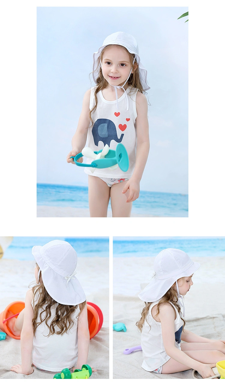 Quick Drying Children&prime;s Fisherman Sunblock Visor Baby Neck Shawl Cape Sun Protection Baseball Cap Bucket Hat