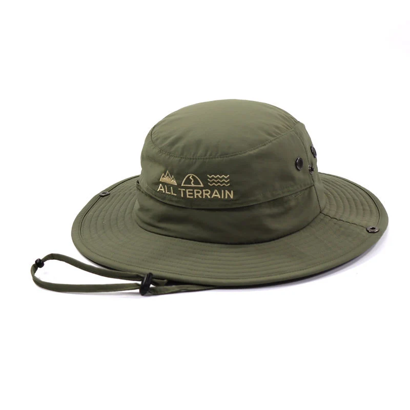 Lightweight Breathable Nylon Fisherman Hat Embroidery Custom Logo Beach Waterproof Bucket Hat for Sports