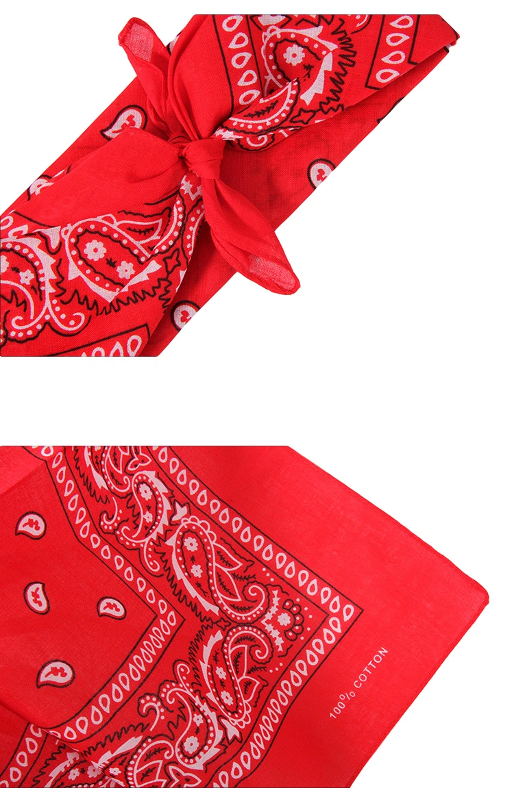 Fashion High Quality Cotton Head Customized Kerchief Hair Ties Multifunctional Neck Square Scarf Bandanas