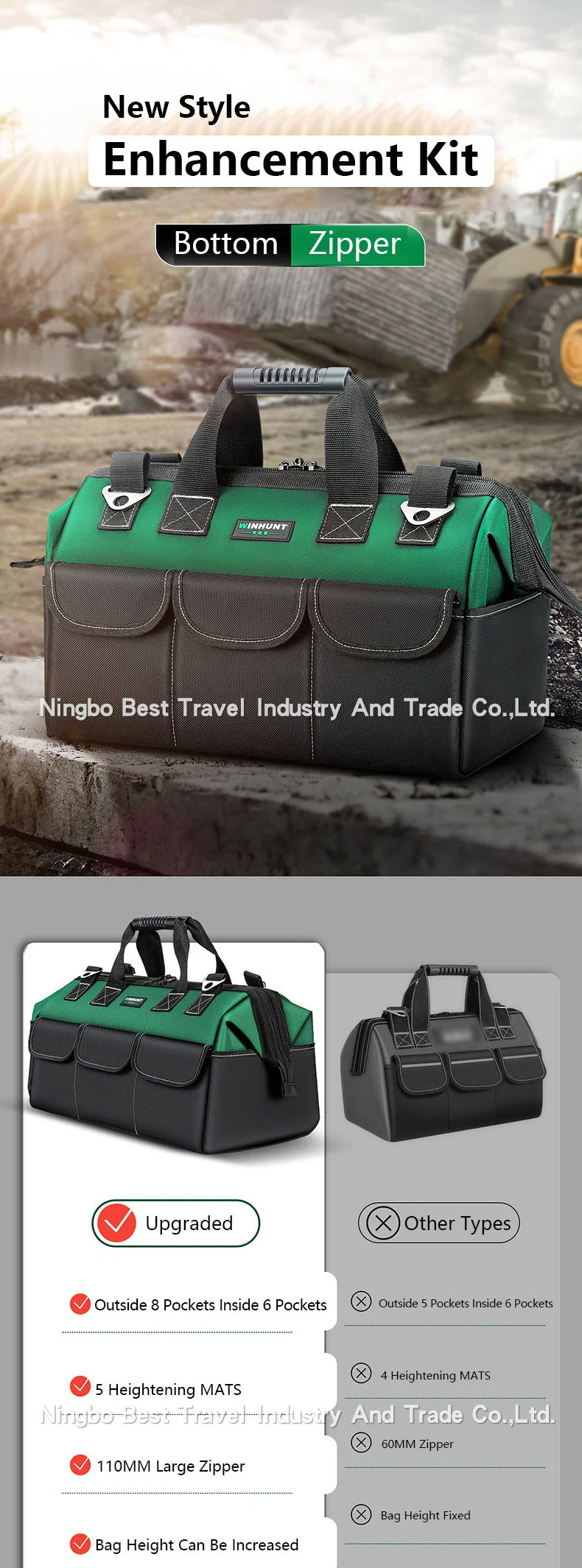 Customization Hardware Tool Kit Wear-Resistant Portable Storage Tool Bag