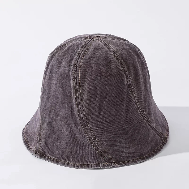 Stone Wash Cotton Denim Distressed Floppy Fisherman Red Bucket Hat