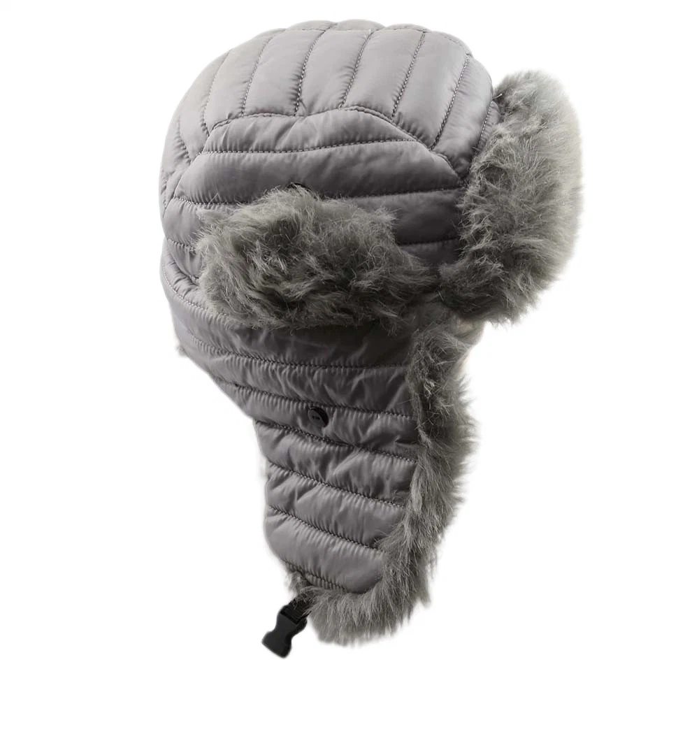 Winter Warm Waterproof Bomber Trapper Faux Fur Hat with Foldable Ear Cover Comfortable and Breathable Russian Style Hat Cap