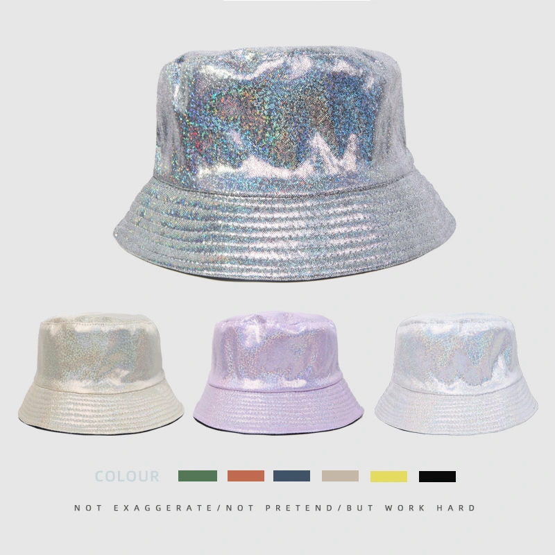 PU Leather Fisherman Hat Basin Hat Uninsex Wear Foldable Travel Hat Flat Top Sunshade Bucket Hat