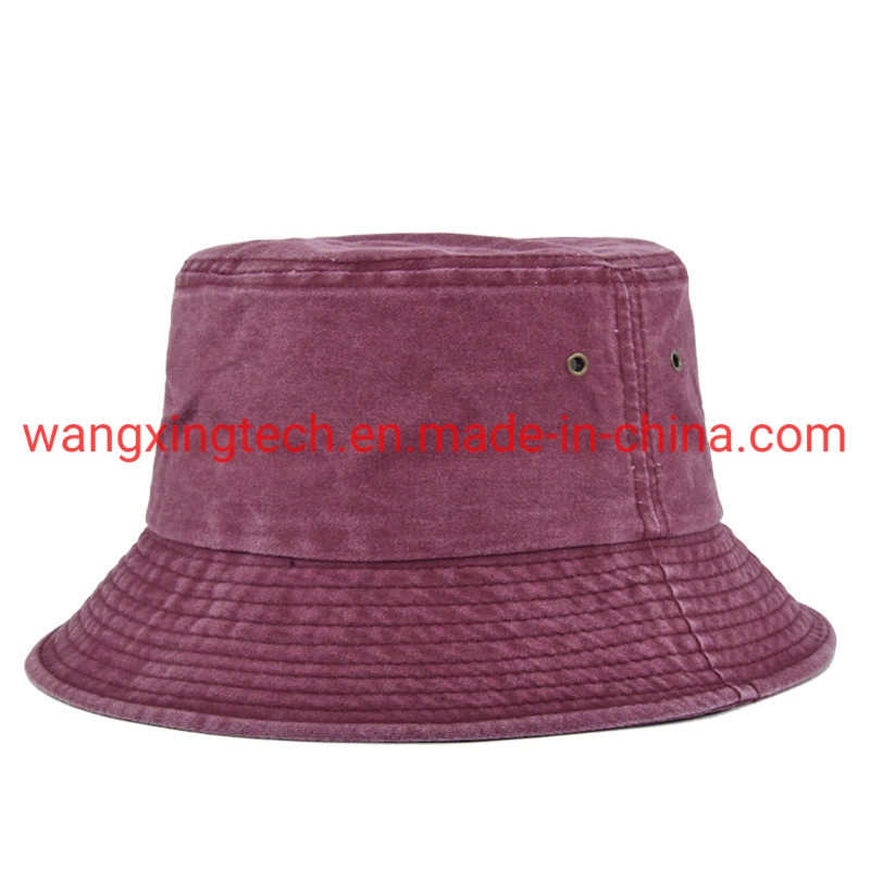 Wholesale Bucket Hat Fishing Men&prime; S Cowboy Flat Top Hat Women&prime; S Pure Cotton Washed Cap