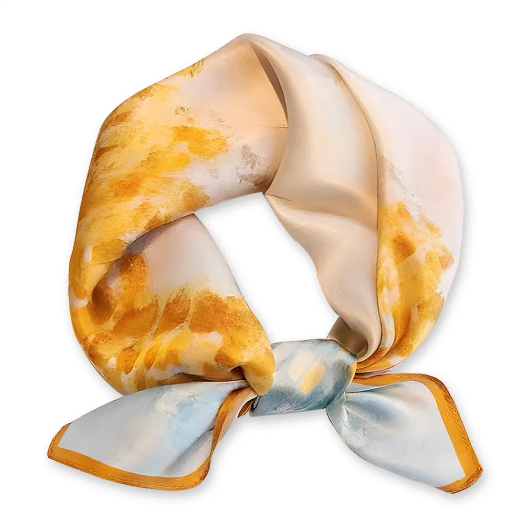 OEM Elegant and Light Spring Scarf Floral Square Pure Silk Scarves