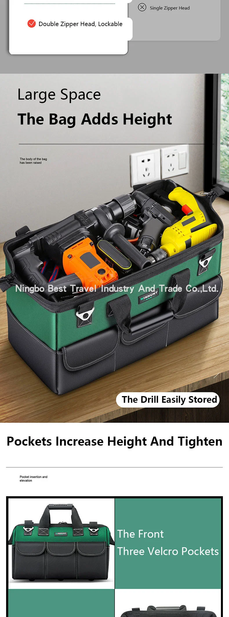 Customization Hardware Tool Kit Wear-Resistant Portable Storage Tool Bag