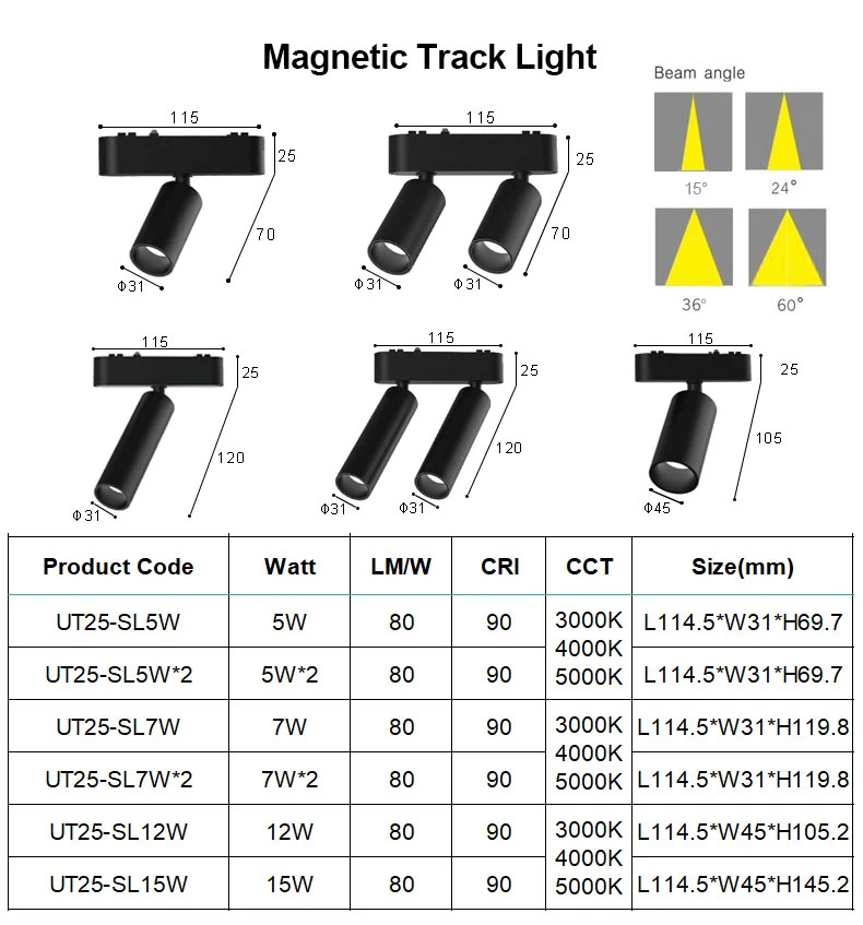 Interior LED Magnetic Spot Light COB Lighting Fixture