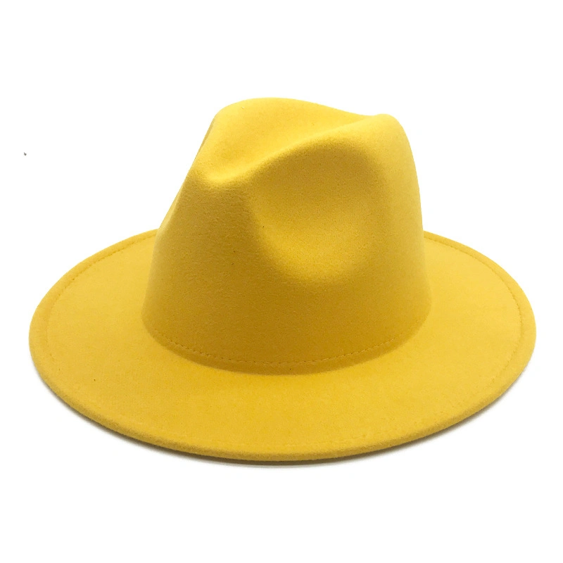 2 Tone Kids Size Fedora Hat Wide Brim Wool Felt Panama Hat