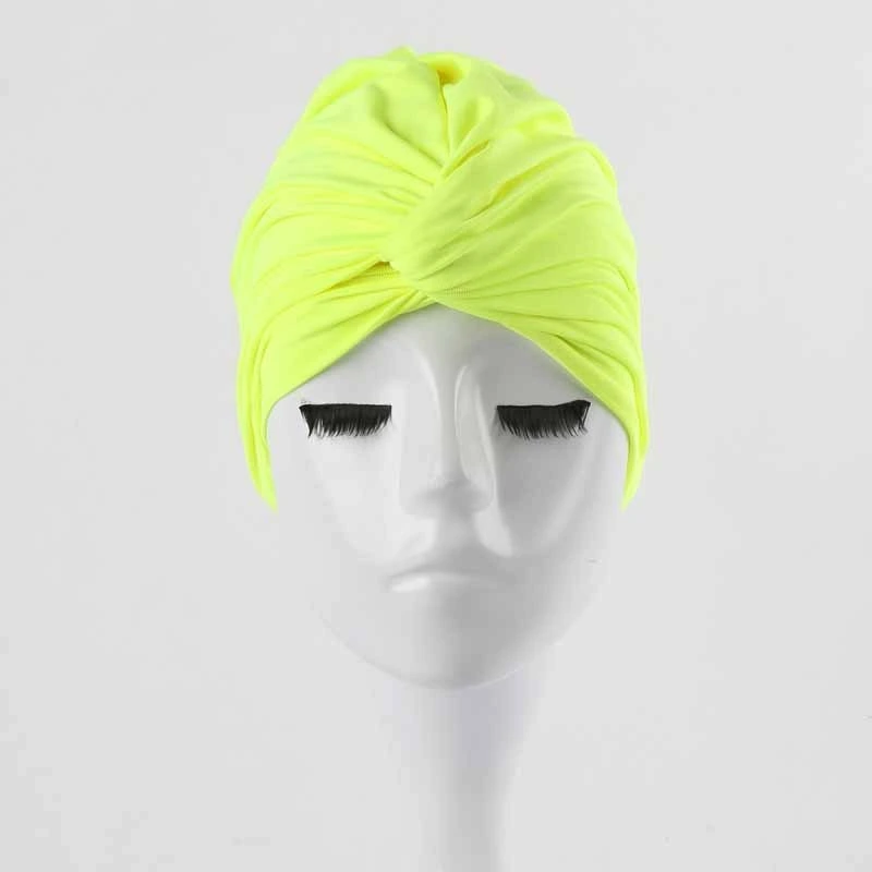 Stretchable Polyester Swimming Bathing Turban Head Cover Sun Cap Long Hair Hot Spring Swim Hat for Adult Women Men Teens Bl16758