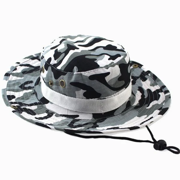 New Round Brim Tactical Camouflage Outdoor Mountaineering Camping Fishing Sun Protection Hat