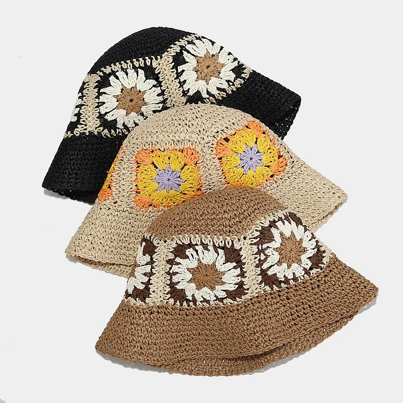 Women Wide Brim Floppy Sun Hat Foldable Summer Straw Bucket Beach Hats