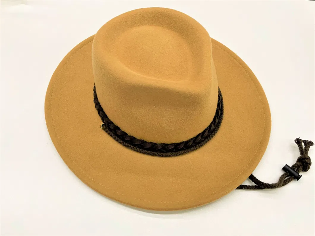 New Arrival Kids Wool Felt Fedora Hat with Braided Band