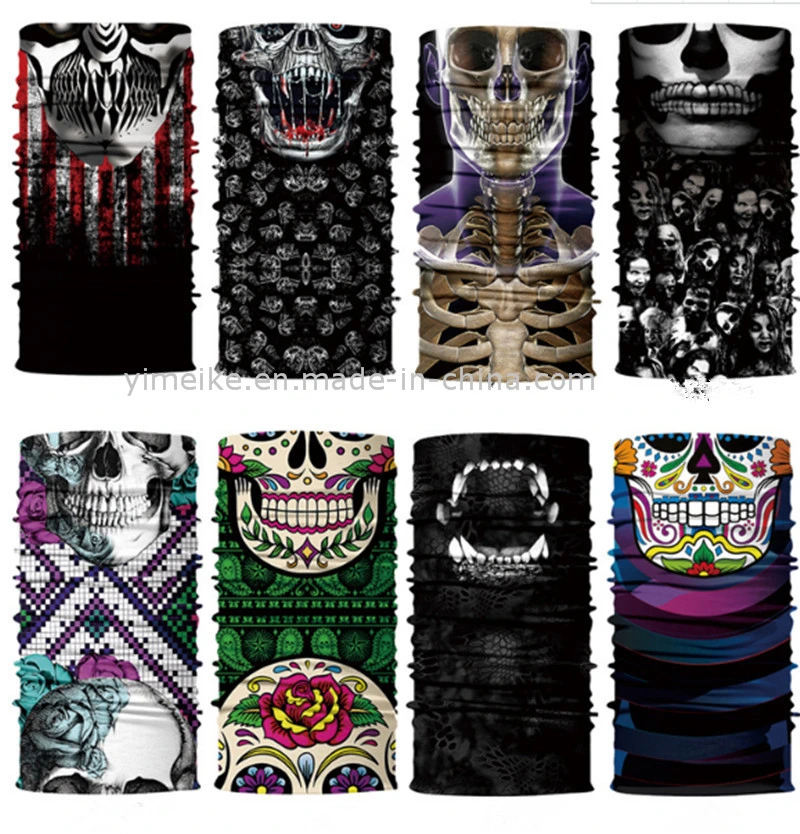 New Sports Digital Printing Skull Seamless Bandana Halloween Scarf