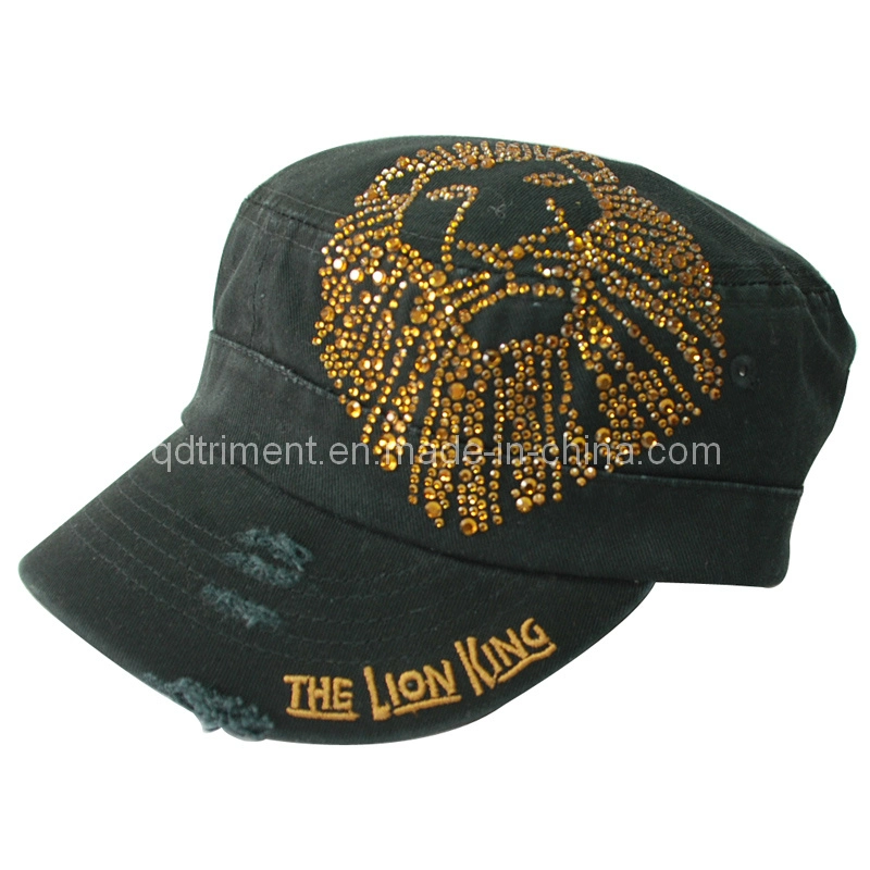 Contrast Stitches Grinding Washed Embroidery Army Military style Cap (TRM013)