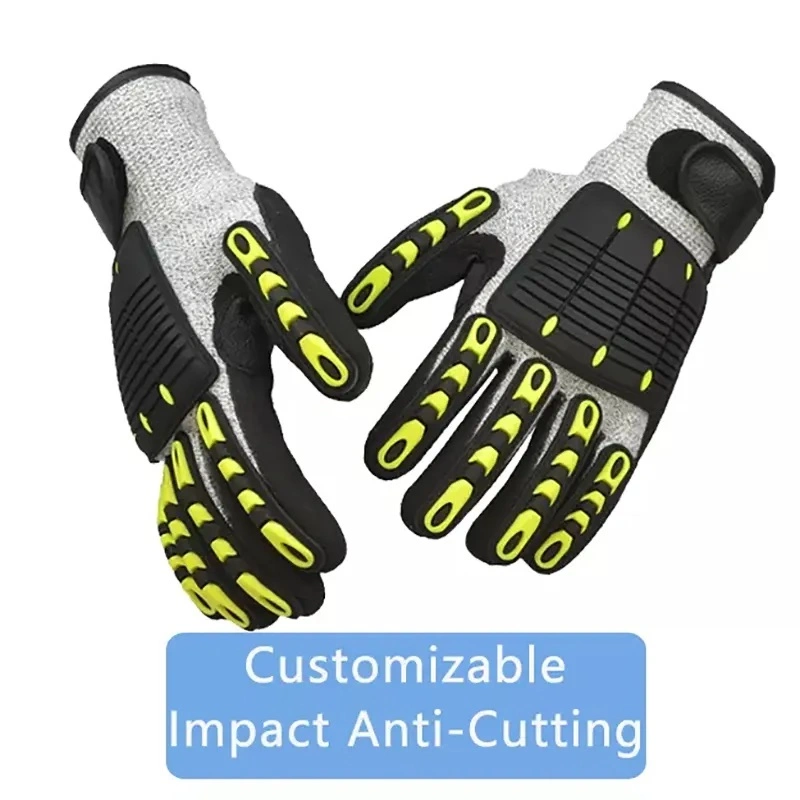 TPR Level 5 Cut Resistant Sandy Nitrile Coated Anti Slip Mechanical Anti Impact Working Safety Gloves