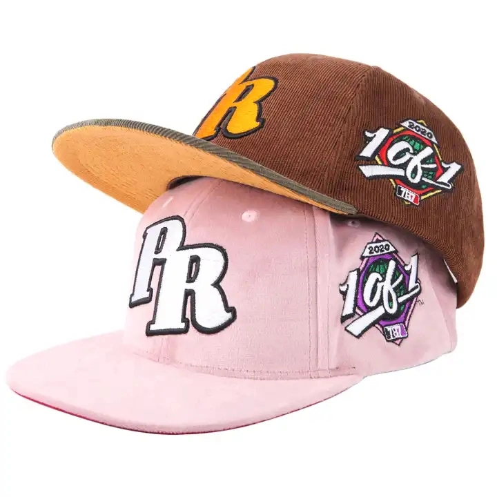 Custom 3D Embroidery 6 Panel Elastic High Quality Corduroy Gorras Snapback Cap Hip Hop Baseball Hat Flex Fitted Cap