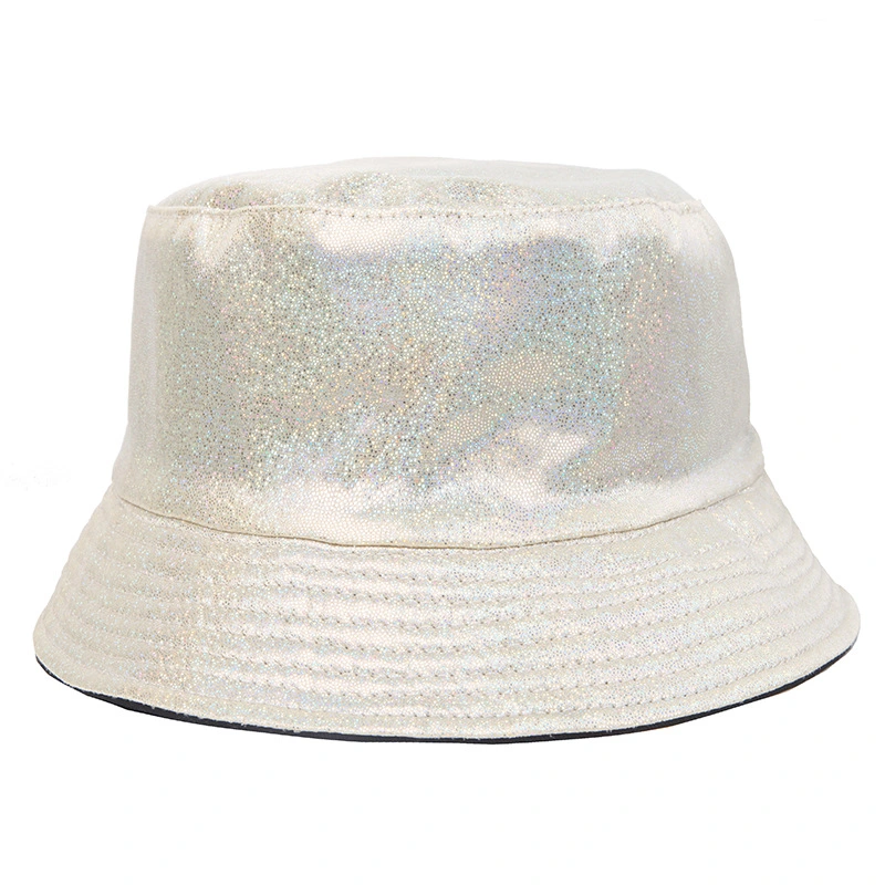 PU Leather Fisherman Hat Basin Hat Uninsex Wear Foldable Travel Hat Flat Top Sunshade Bucket Hat