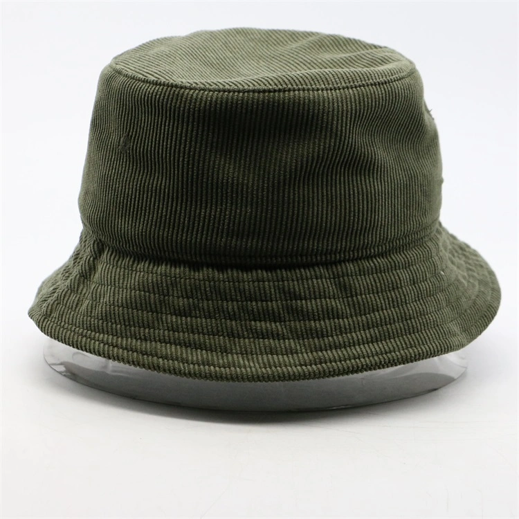 Wholesale Custom Big Edge High Quality Blank Fisherman Corduroy Camouflage Leisure Bucket Hat for Adults and Children Kids