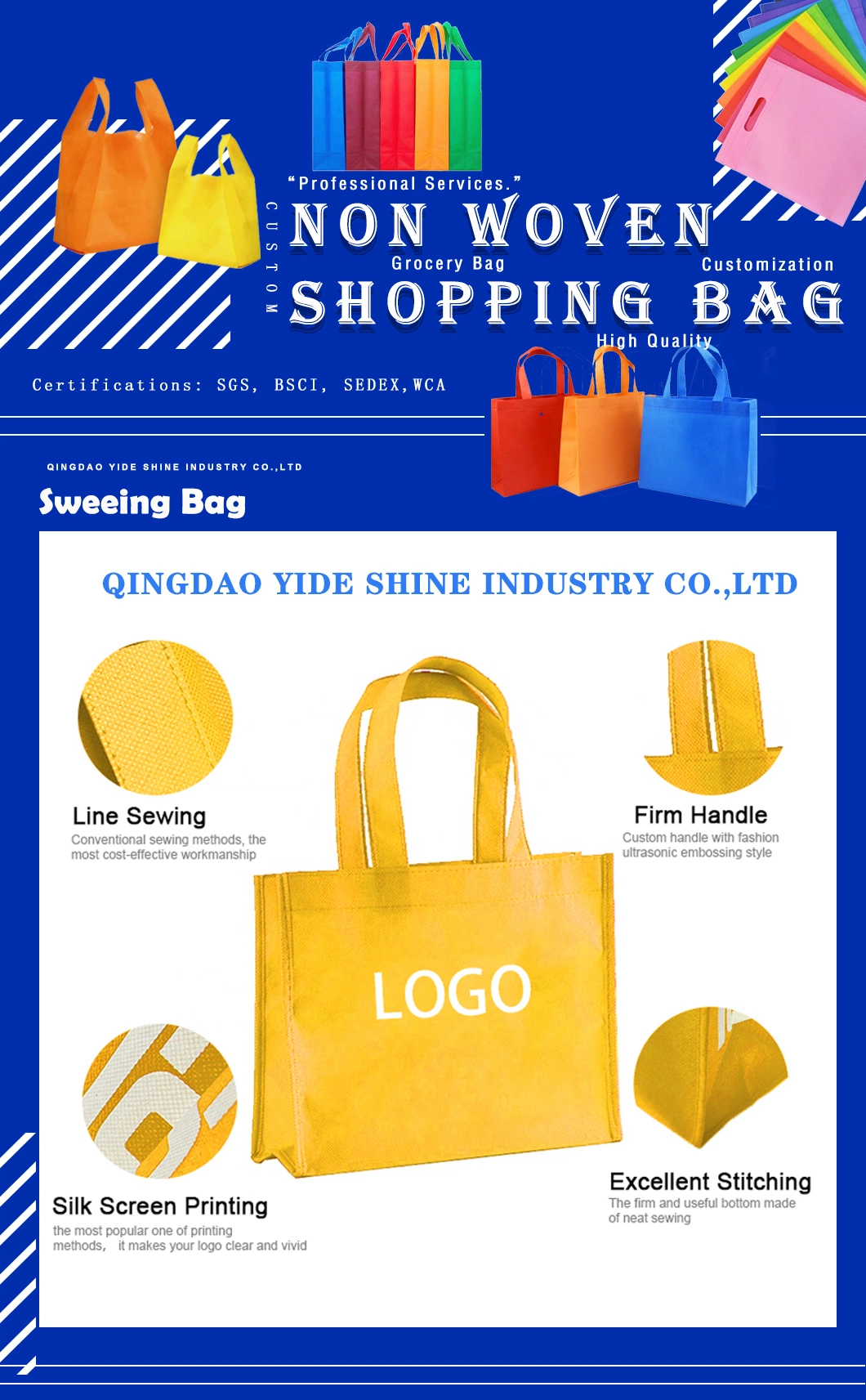 Wholesale Non Woven Shopping Bag Tote Bag Grocery Bag