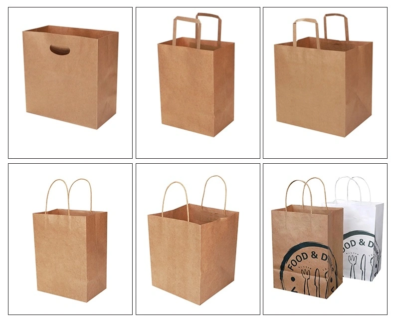 Gift Shopping Paper Packaging Bags with Handles for Business Boutique