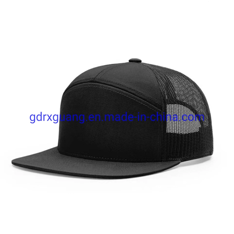 High Quality 7 Panel Fitted Hats Basketball Snapback Caps with Custom Logo