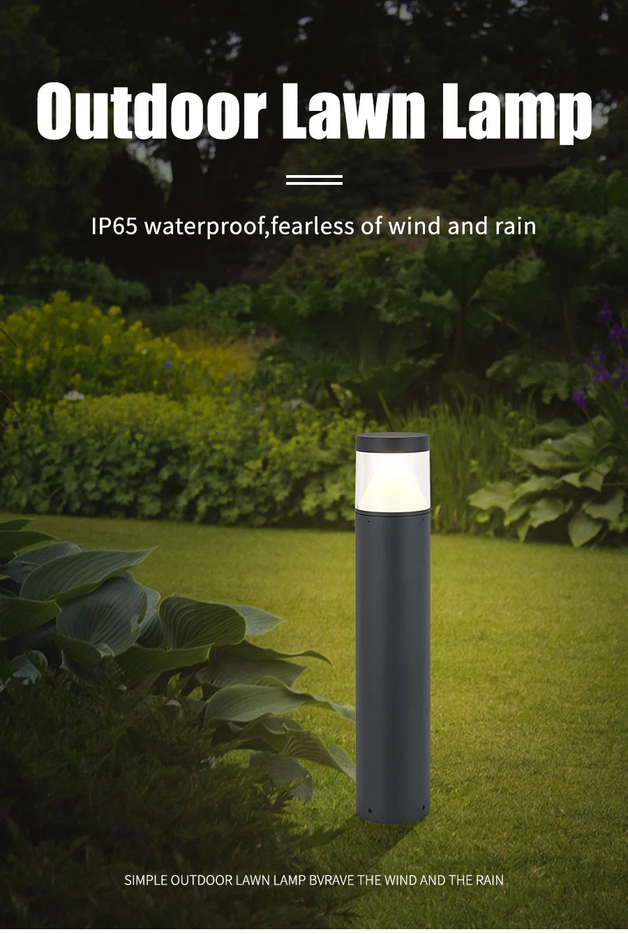 Modern LED Lawn Lamp Outdoor Light Fixture with Convenient Plug in
