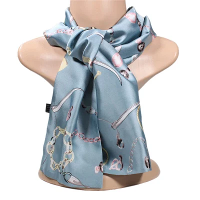 15*145cm Ins Hot Donna Hair Tie Band Wrap Bandana elegante Sciarpa con collo in testa satinata piccola quadrata satinata stampa lattice seta Sciarpa