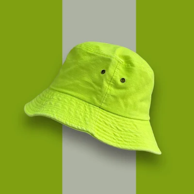 Cappello a secchiello pieghevole in cotone con cappello lavato OEM bianco personalizzato Cappelli benna
