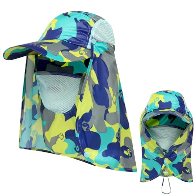 Protezione del viso protezione UV protezione solare Shading da pesca cappello da montagna Cappellino di protezione solare ad asciugatura rapida impermeabile